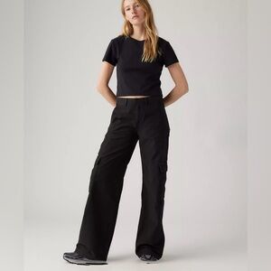 LEVI’s Baggy Cargo Mid Rise Charcoal Pants Size 24x34 A6077003